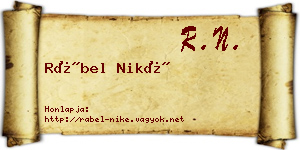 Rábel Niké névjegykártya
